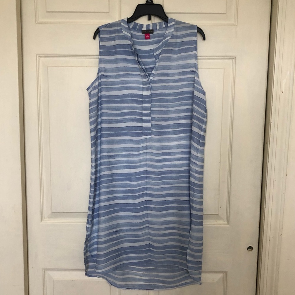 Vince Camuto Blue White Striped Dress